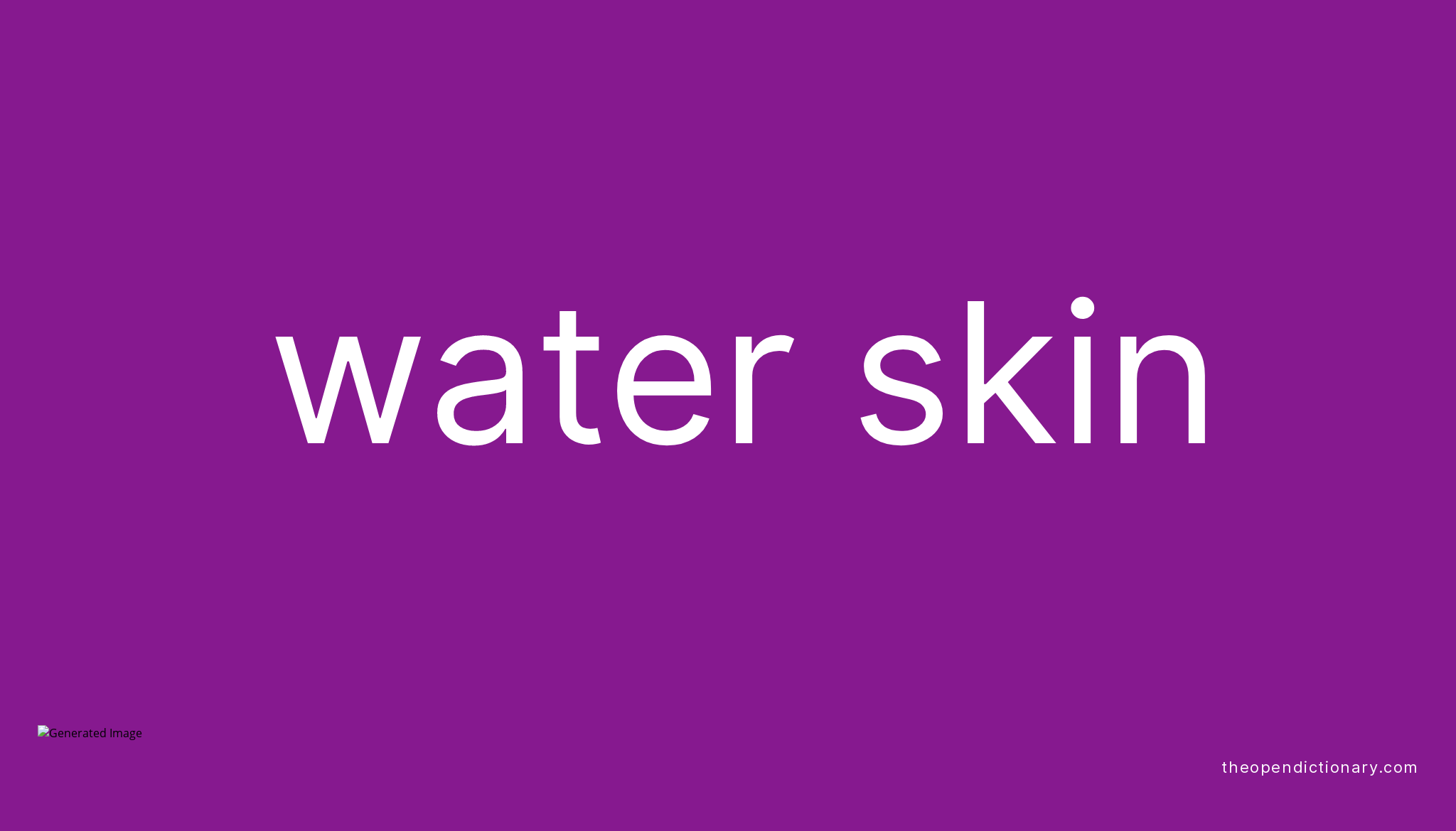 Water skin Meaning of Water skin Definition of Water skin Example